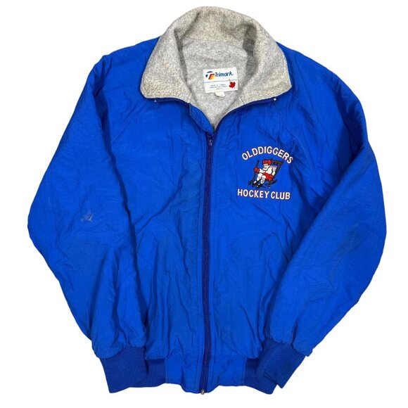 Vintage 1980s Old Diggers Hockey Club Embroidered Zip Up Jacket Large - Picture 1 of 8